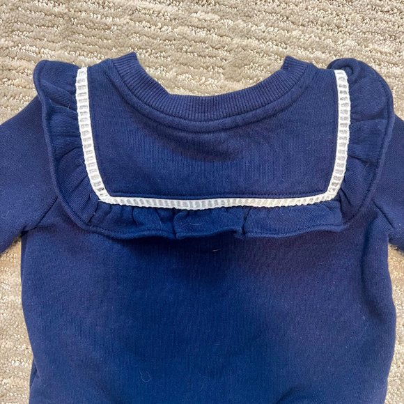 Janie and Jack Ruffle Fleece Sweatshirt 6-12 Months - Picture 3 of 5